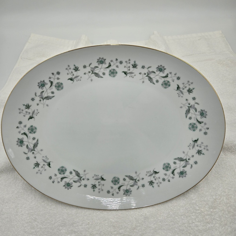 Vintage Style House Fine China Juliet - 15.5" Oval Serving Platter Gold Trim